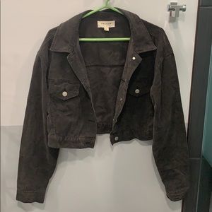 Cropped black corduroy jacket